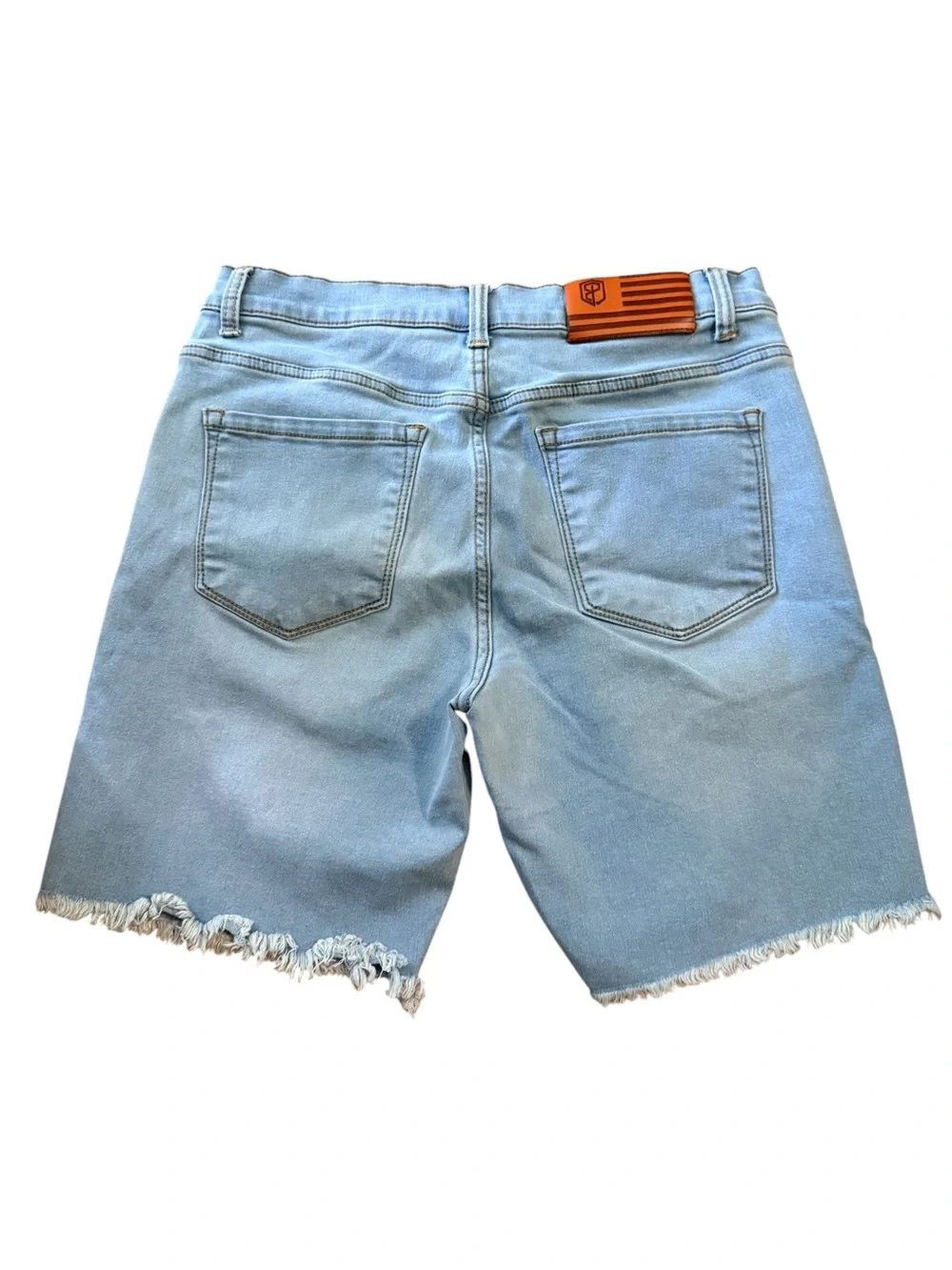 Born Primitive FLEX Stretchy Jort 7” Size Medium Light Wash Athletic Denim Short